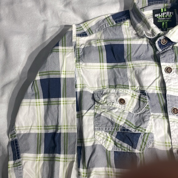 Superdry Premium Crew Women’s Button Down Plaid Shirt Size Medium - Picture 5 of 8